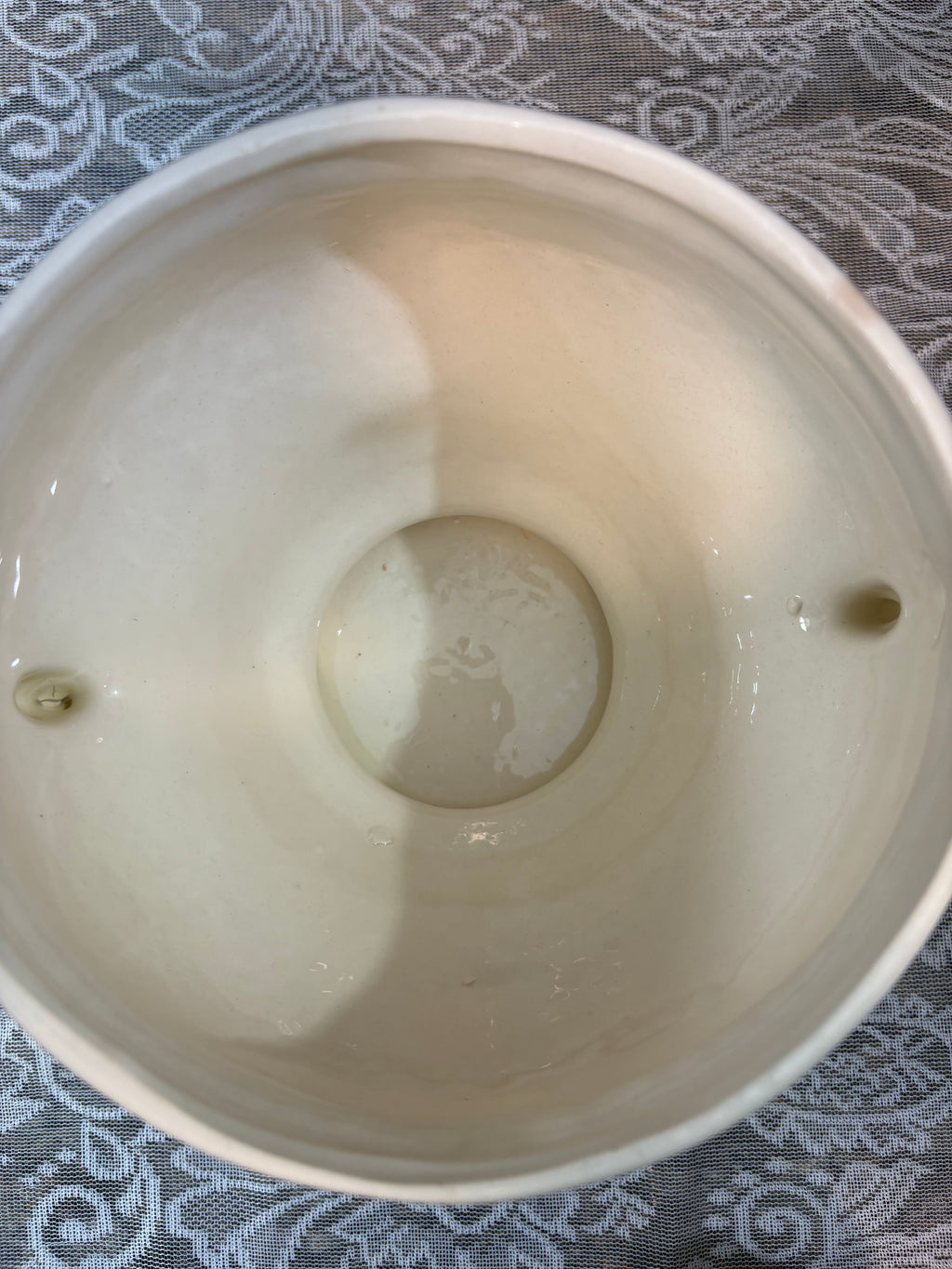 Cream Ceramic Soup Tureen with Lid and Ladle