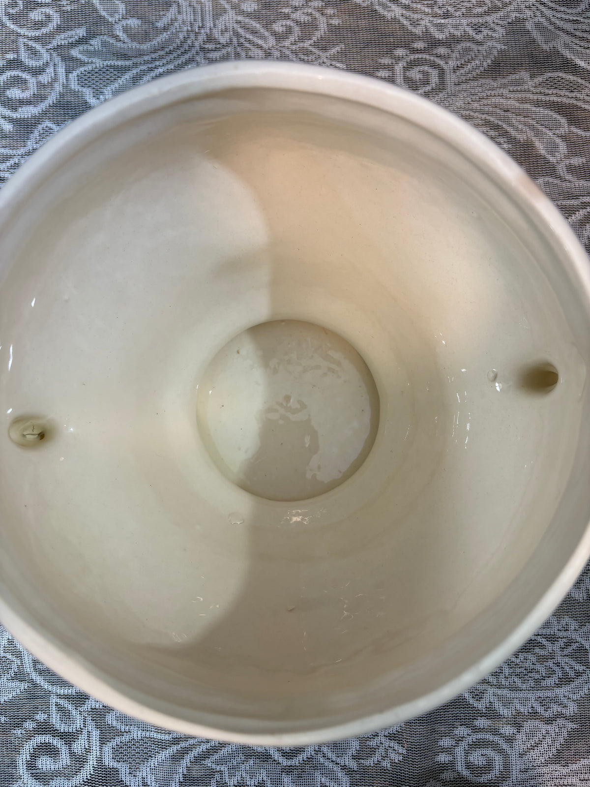 Cream Ceramic Soup Tureen with Lid and Ladle
